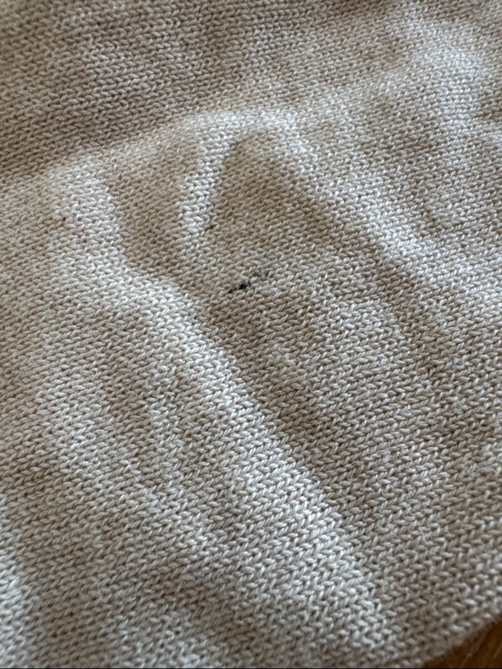 Pact Cream Knit Cropped Mock Neck Sweater Size Small Organic Cotton Flawed - Picture 8 of 9